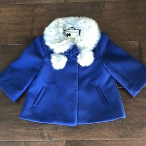 Janie and jack blue pea coat 18-24 mo